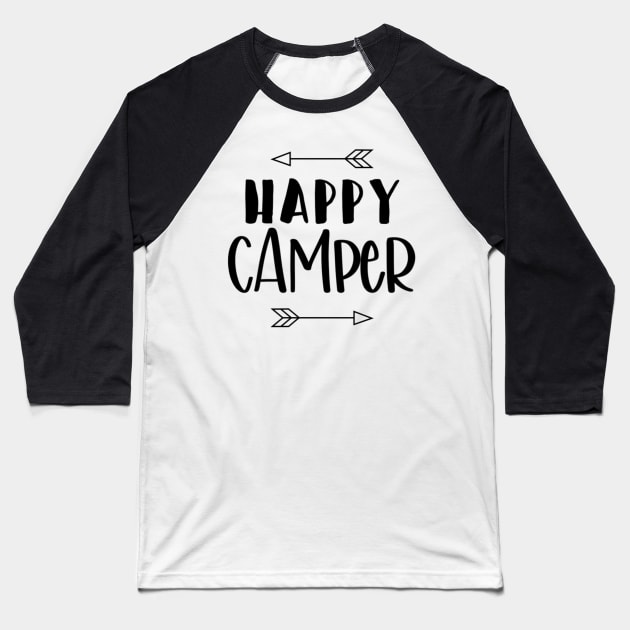 Happy Camper, Arrows Baseball T-Shirt by ACupofTeeDesigns